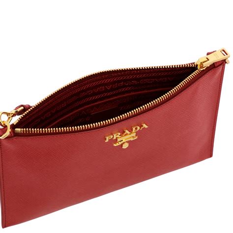 prada red leather clutch|prada leather handbags.